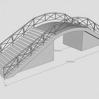 楼梯拱桥SU模型下载_sketchup草图大师SKP模型