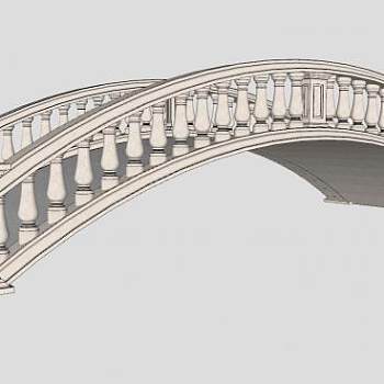 花瓶柱石桥SU模型下载_sketchup草图大师SKP模型