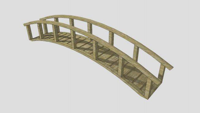 新中式景观木桥拱桥SU模型下载_sketchup草图大师SKP模型