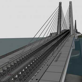 跨江大桥桥梁SU模型下载_sketchup草图大师SKP模型