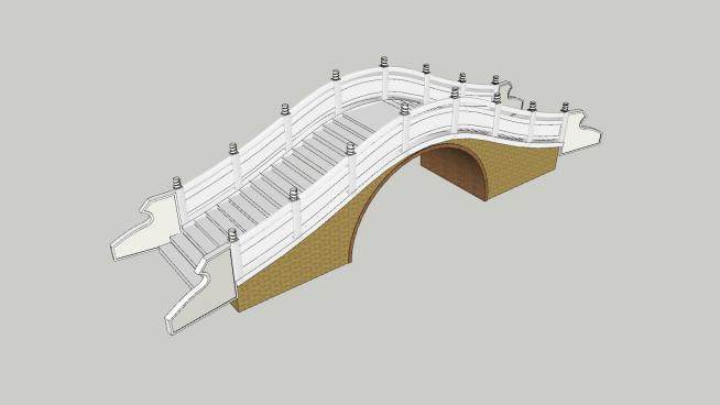 中式石桥拱桥SU模型下载_sketchup草图大师SKP模型