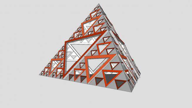 三角形金字塔景墙雕塑SU模型下载_sketchup草图大师SKP模型