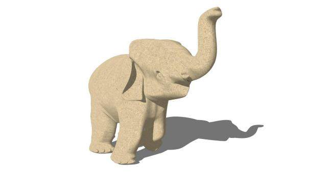 大象石像雕塑SU模型下载_sketchup草图大师SKP模型
