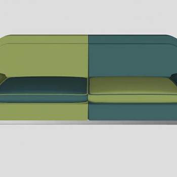 简约双拼色小沙发家具SU模型下载_sketchup草图大师SKP模型