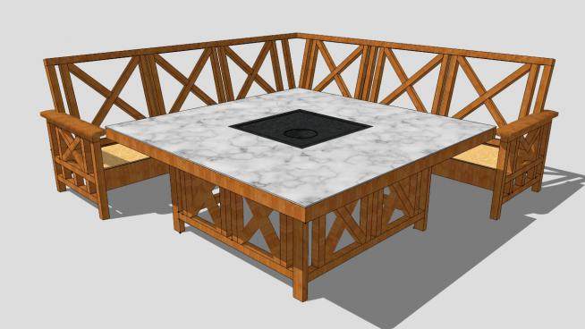 木质转角沙发组合SU模型下载_sketchup草图大师SKP模型