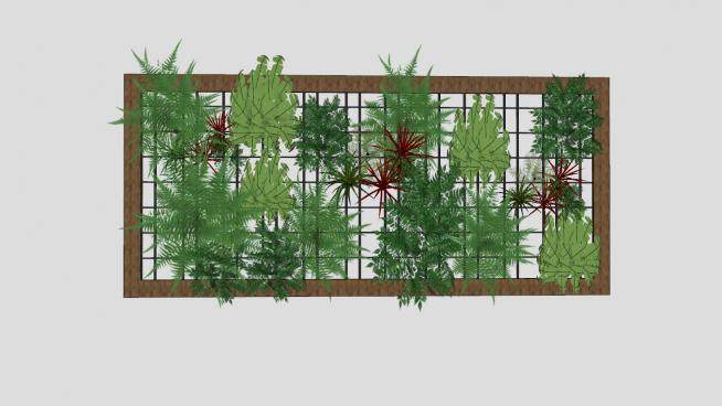 木质绿植花架植物墙SU模型下载_sketchup草图大师SKP模型