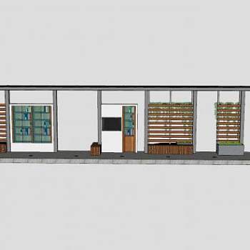 景观连廊座椅SU模型下载_sketchup草图大师SKP模型