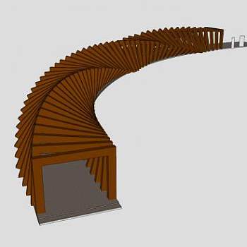 木质长形廊架SU模型下载_sketchup草图大师SKP模型