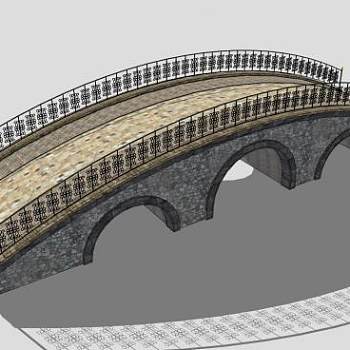 欧式风格石拱桥SU模型下载_sketchup草图大师SKP模型