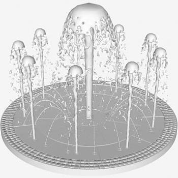 水花旱喷泉SU模型下载_sketchup草图大师SKP模型