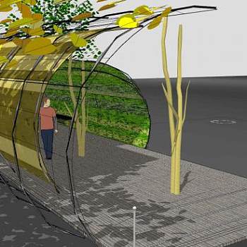 挡棚廊架SU模型下载_sketchup草图大师SKP模型