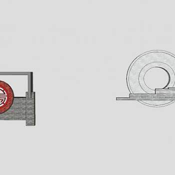 中式景墙小品SU模型下载_sketchup草图大师SKP模型