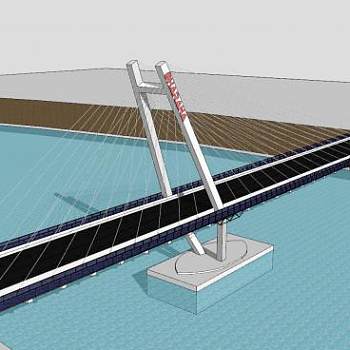现代双通大桥桥梁SU模型下载_sketchup草图大师SKP模型
