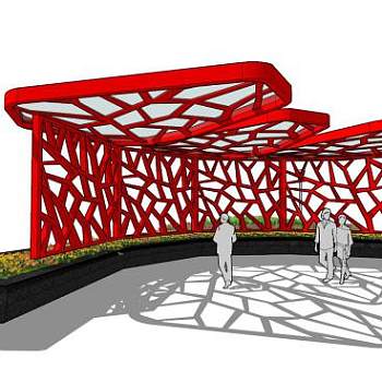 精美的景观廊架SU模型下载_sketchup草图大师SKP模型