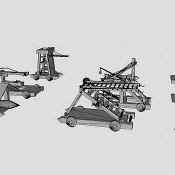 古代攻城器械SU模型集合_su模型下载 草图大师模型_SKP模型