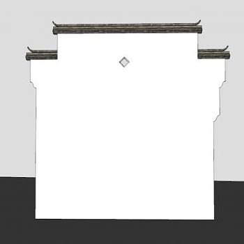 马头墙镂空墙壁建筑SU模型下载_sketchup草图大师SKP模型