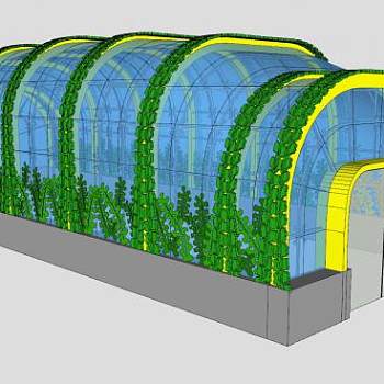 创意植物玻璃阳光房SU模型下载_sketchup草图大师SKP模型