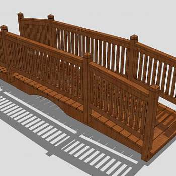 木结构景观小桥SU模型下载_sketchup草图大师SKP模型