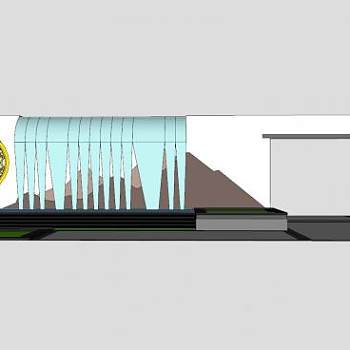 中式水景墙SU模型下载_sketchup草图大师SKP模型