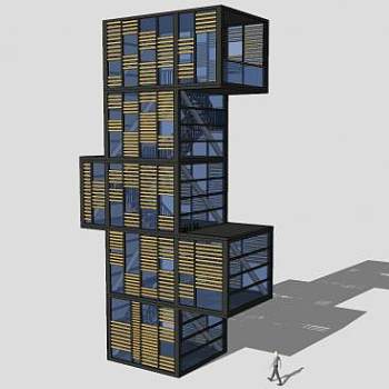 现代风格景观塔SU模型下载_sketchup草图大师SKP模型