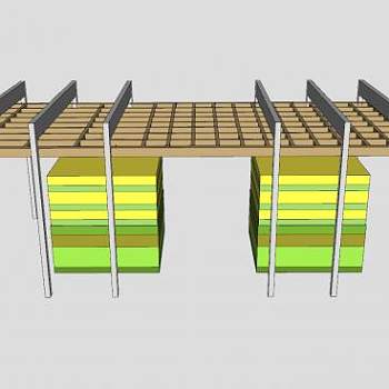 景观木制廊架小品SU模型下载_sketchup草图大师SKP模型