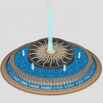 豪华大喷泉SU模型下载_sketchup草图大师SKP模型