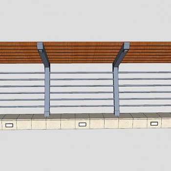 公园廊架座椅SU模型下载_sketchup草图大师SKP模型