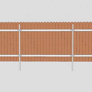 镀锌金属杆木栅栏SU模型下载_sketchup草图大师SKP模型