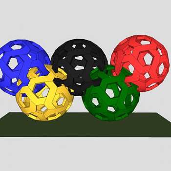 奥运五环镂空雕塑SU模型下载_sketchup草图大师SKP模型