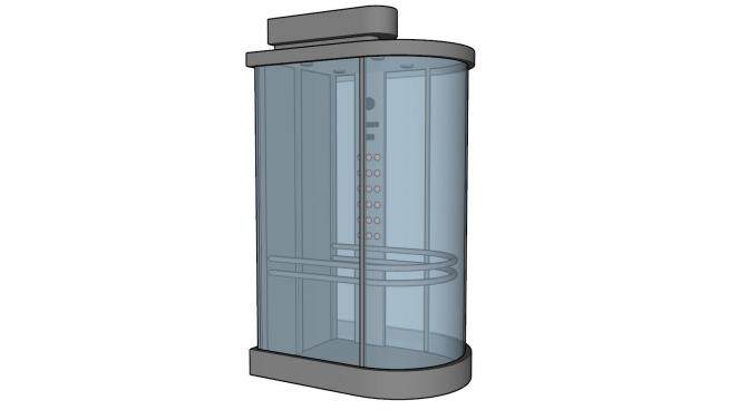 外部电梯透明电梯SU模型下载_sketchup草图大师SKP模型