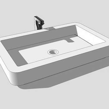 水龙头台盆面盆洗手池SU模型下载_sketchup草图大师SKP模型