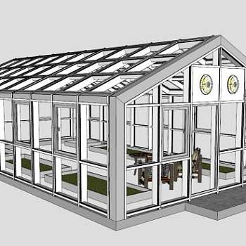 欧式花园蔬果温室大棚SU模型下载_sketchup草图大师SKP模型