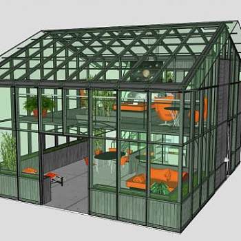 玻璃房屋蔬菜大棚SU模型下载_sketchup草图大师SKP模型