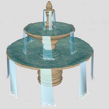 欧式水景大型水钵SU模型下载_sketchup草图大师SKP模型