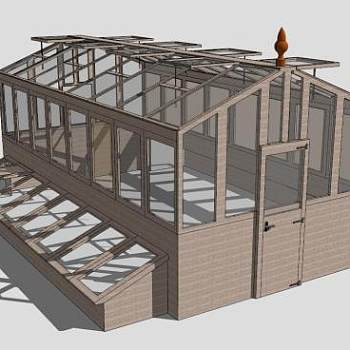 日光温室玻璃房SU模型下载_sketchup草图大师SKP模型