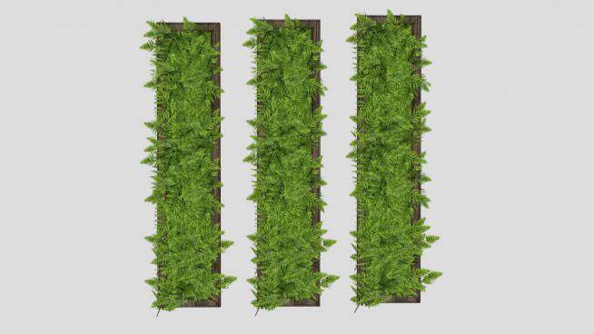 绿植墙植物装饰板SU模型下载_sketchup草图大师SKP模型