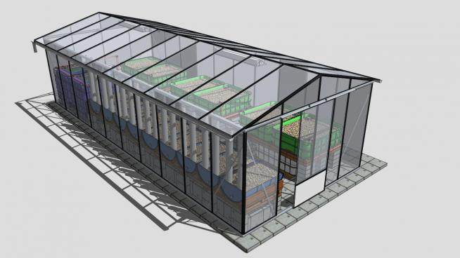 养殖温室棚玻璃大棚SU模型下载_sketchup草图大师SKP模型