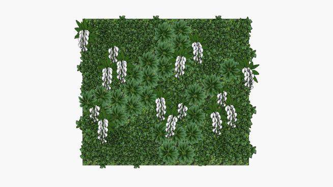 绿植墙景观植物SU模型下载_sketchup草图大师SKP模型