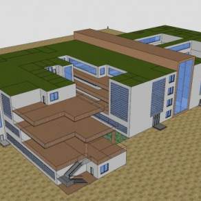 门诊楼医院外观建筑设计SU模型下载_sketchup草图大师SKP模型