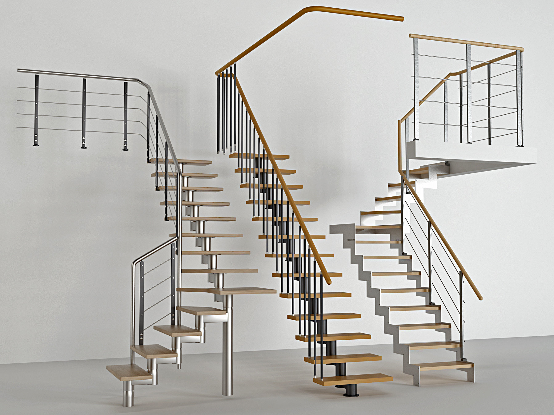 现代铁艺，钢架，楼梯3d模型下载