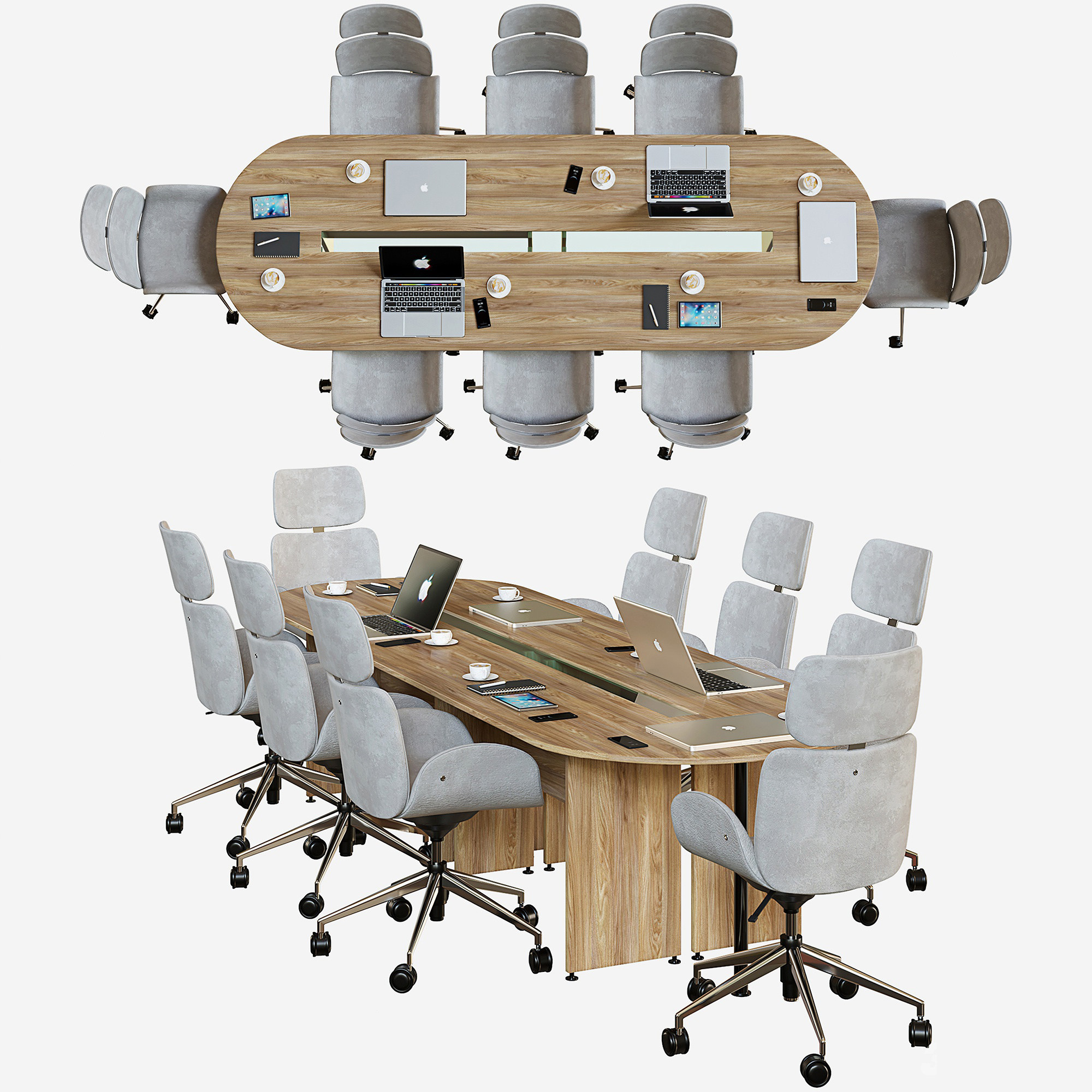 SY036_现代办公桌椅3d模型下载