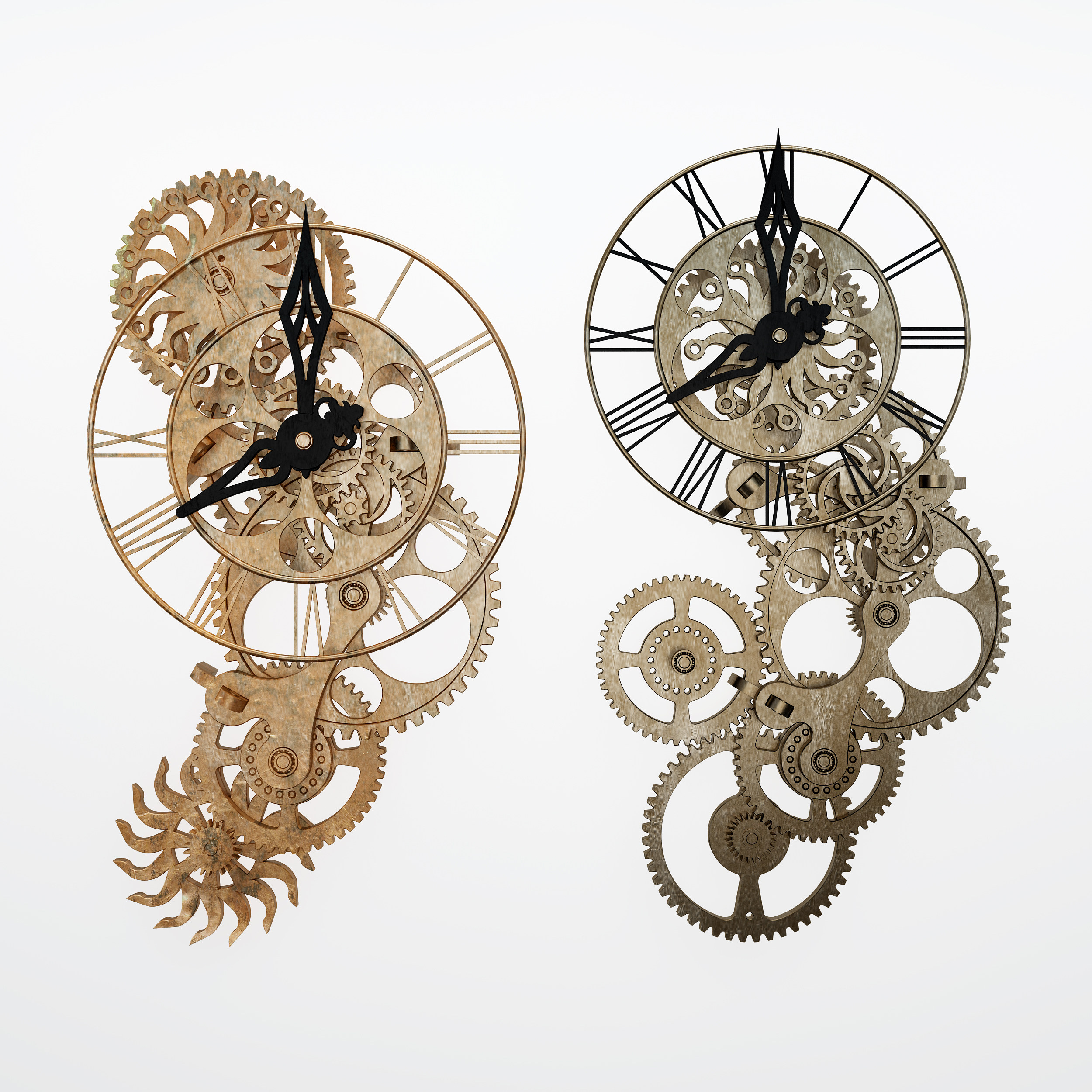 工业风复古机械钟表,3d模型下载