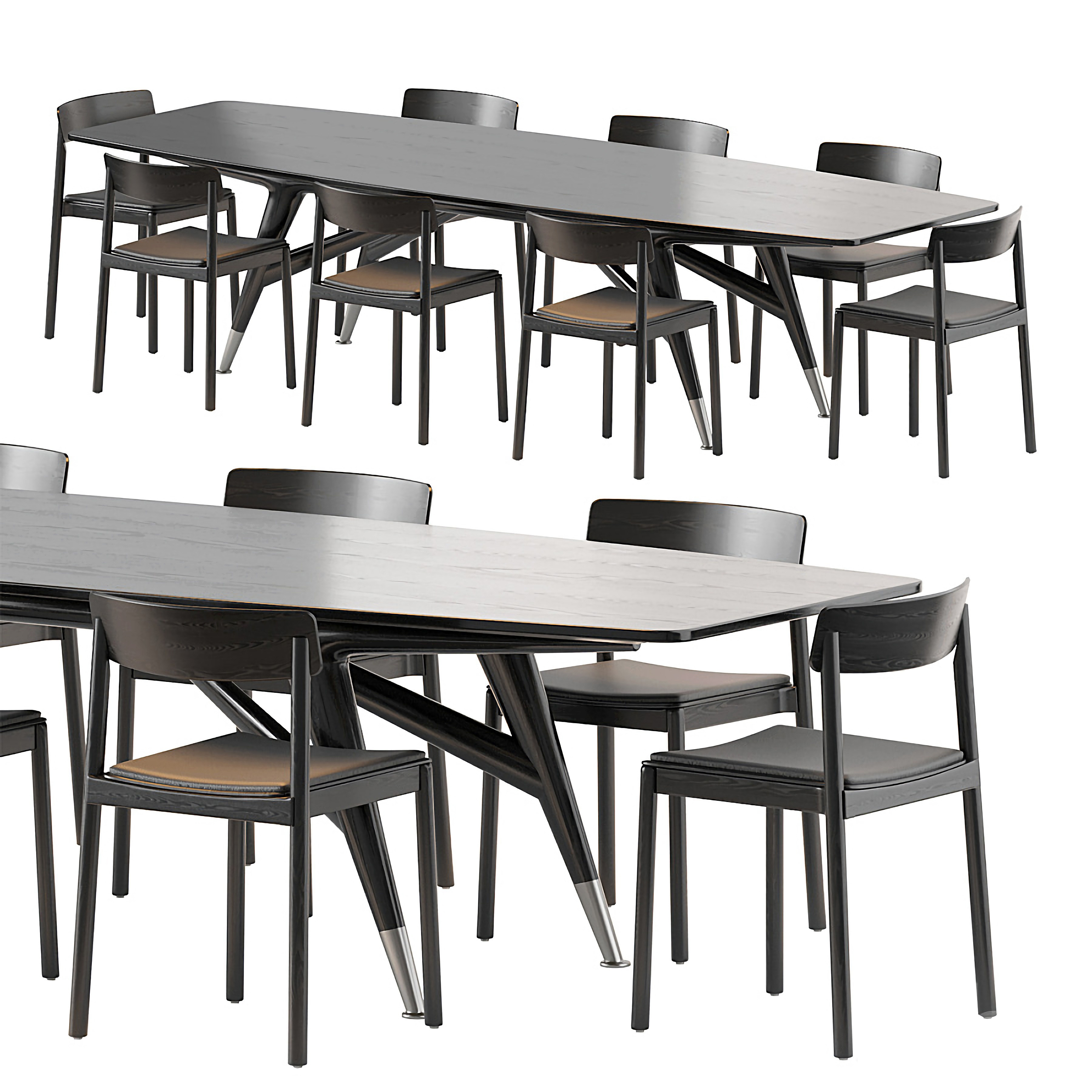 12molten现代餐桌椅3d模型下载