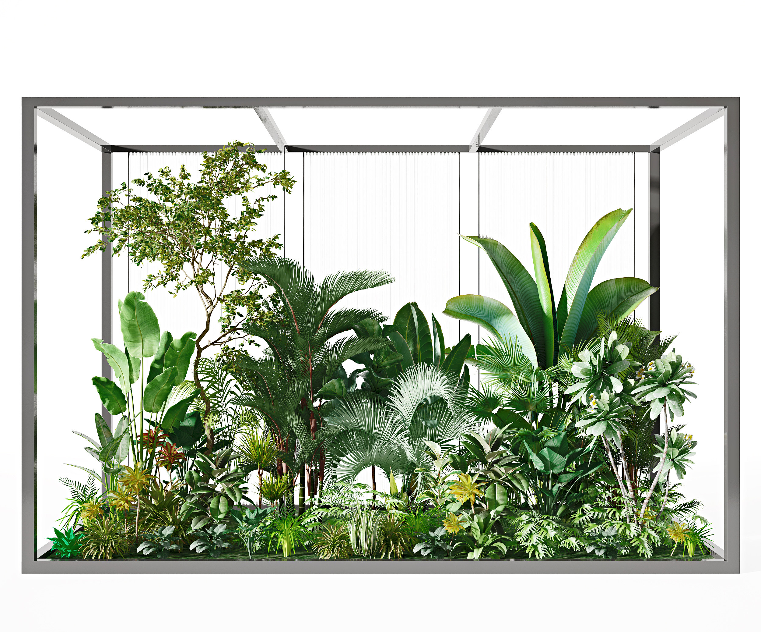 现代绿植植物墙3d模型下载