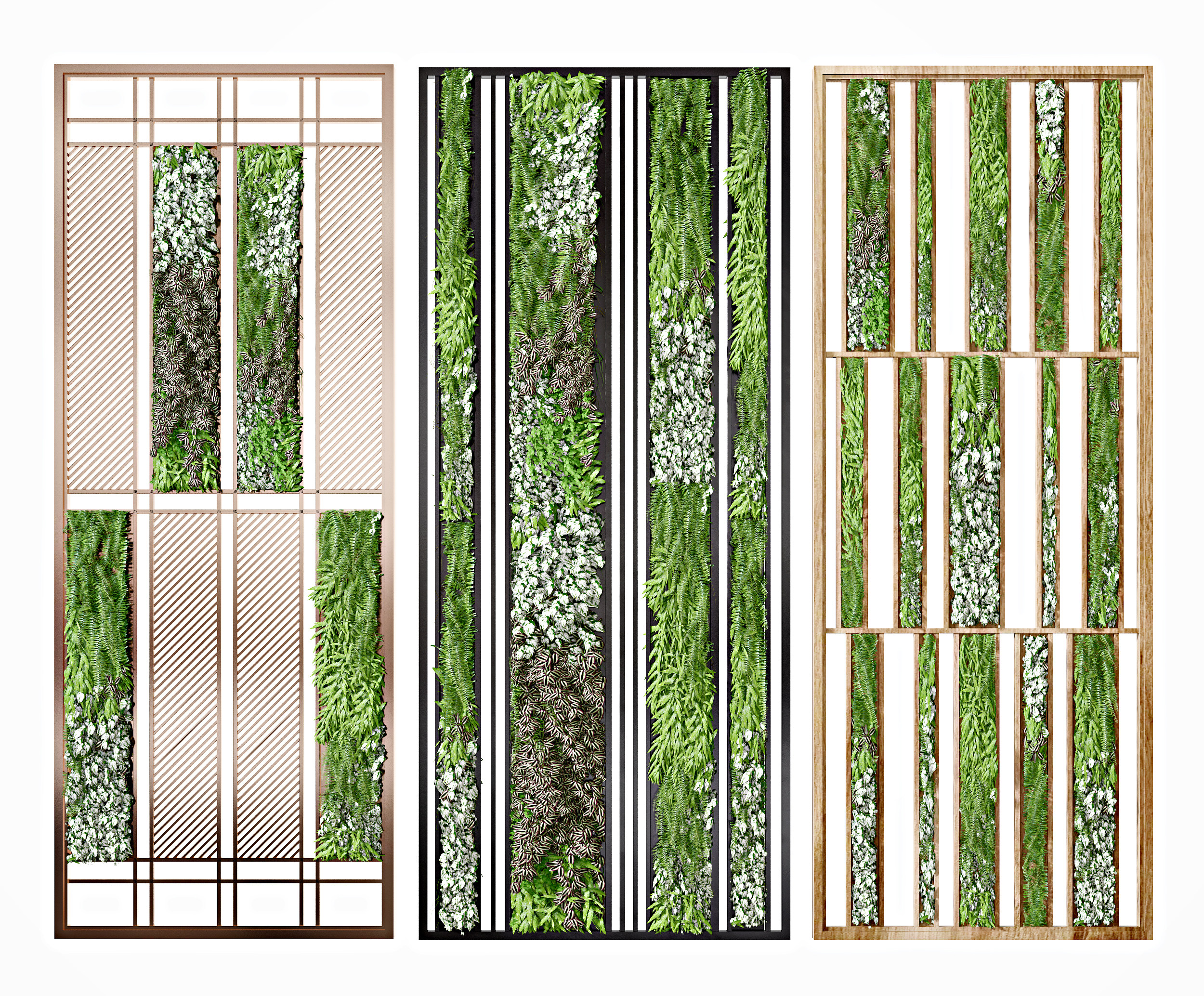 现代绿植装饰隔断屏风，绿植墙3d模型下载