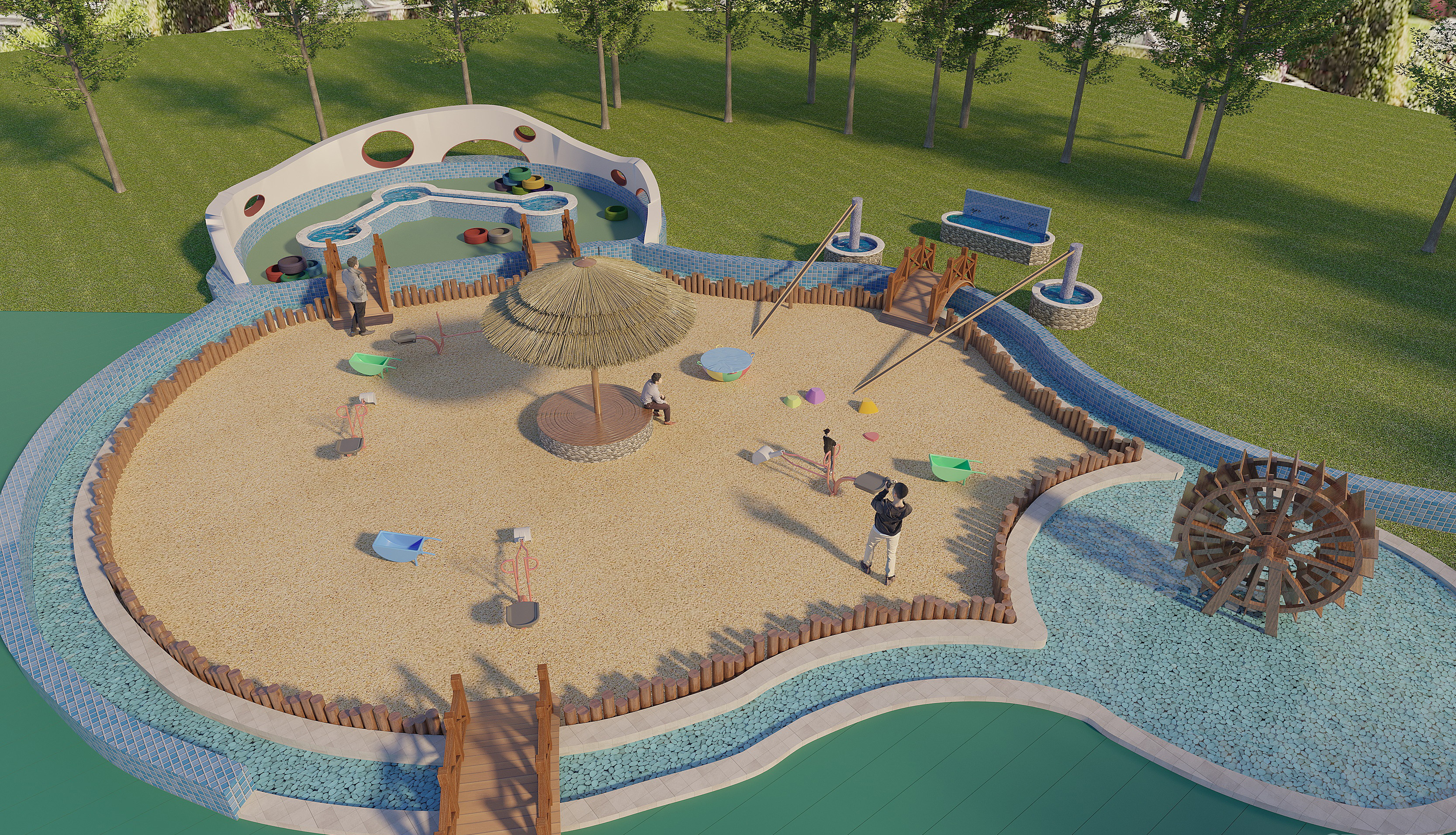 儿童游水上乐园3d模型下载