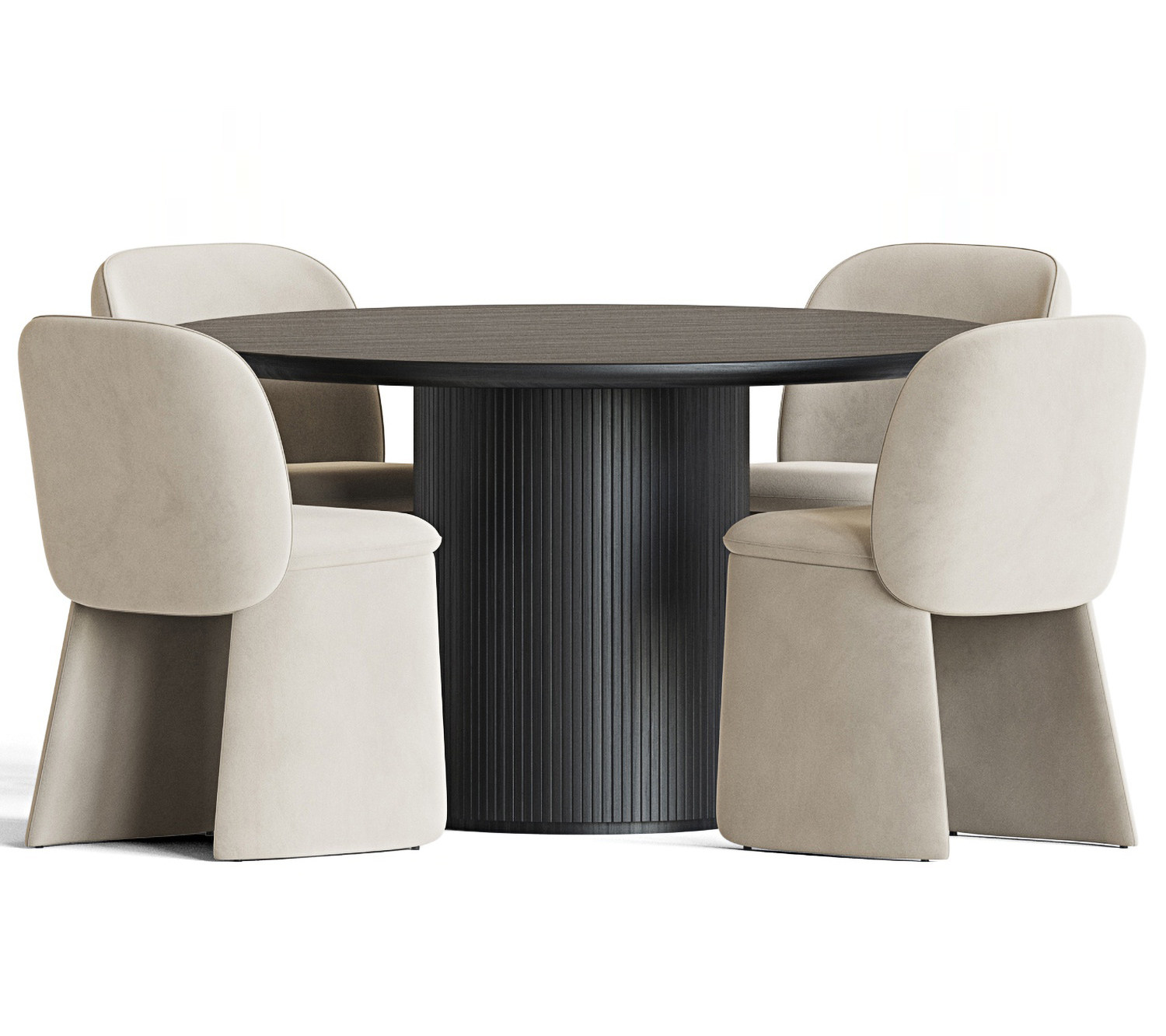 06West Elm 现代餐桌椅3d模型下载
