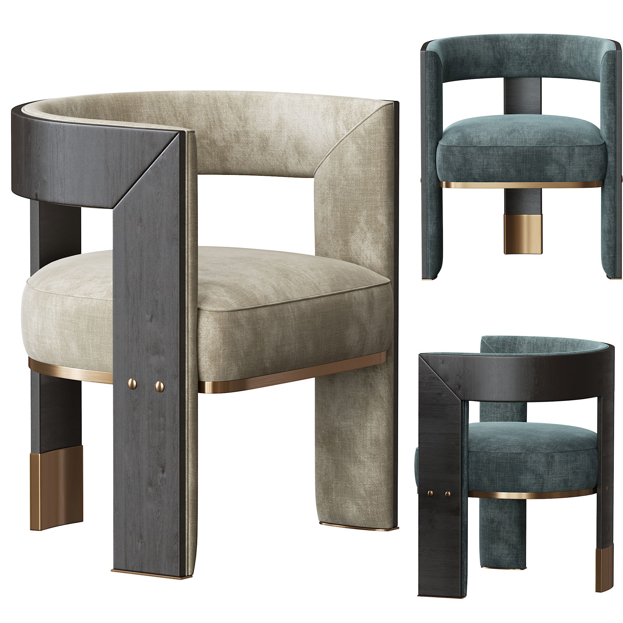 Porustudio 现代实木布艺单椅,休闲椅,单人沙发 ,休闲单椅,椅子3d模型下载