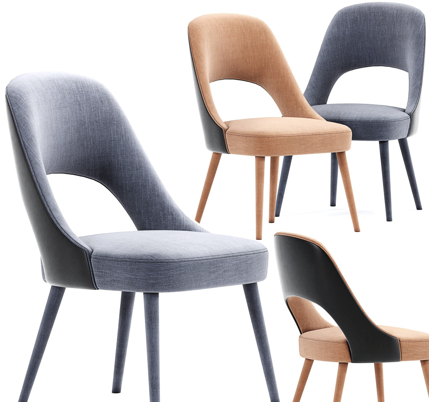 现代布艺餐椅3d模型下载