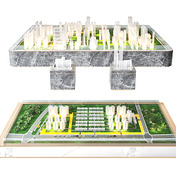 现代沙盘模型3d模型下载